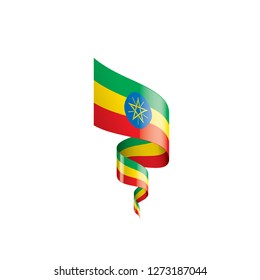 Ethiopia flag, vector illustration on a white background