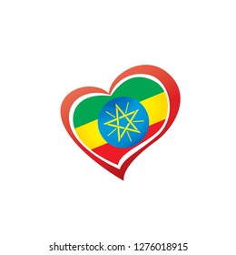 Ethiopia flag, vector illustration on a white background