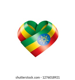 Ethiopia flag, vector illustration on a white background