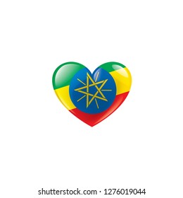Ethiopia flag, vector illustration on a white background