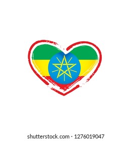 Ethiopia flag, vector illustration on a white background