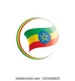Ethiopia flag, vector illustration on a white background