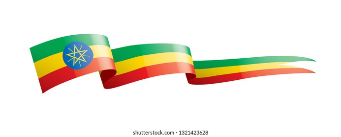 Ethiopia flag, vector illustration on a white background