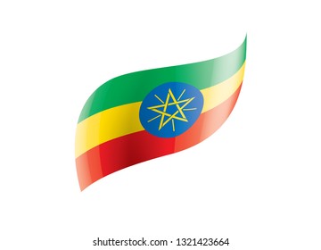 Ethiopia flag, vector illustration on a white background