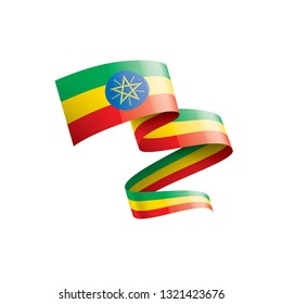 Ethiopia flag, vector illustration on a white background