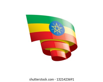 Ethiopia flag, vector illustration on a white background