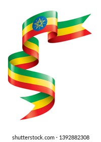 Ethiopia flag, vector illustration on a white background