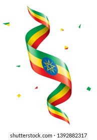 Ethiopia flag, vector illustration on a white background