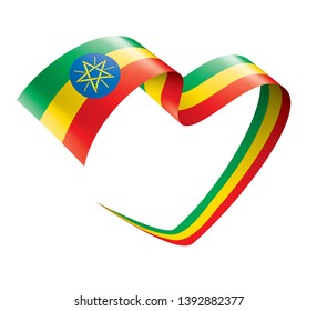 Ethiopia flag, vector illustration on a white background