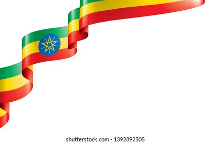 Ethiopia flag, vector illustration on a white background