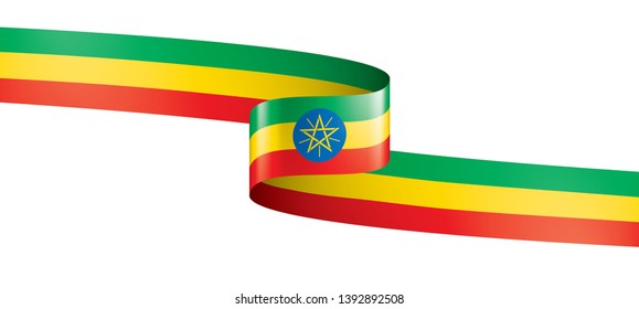 Ethiopia flag, vector illustration on a white background