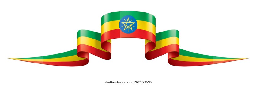 Ethiopia flag, vector illustration on a white background