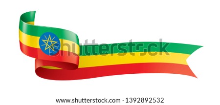 Ethiopia flag, vector illustration on a white background