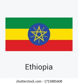 Ethiopia Flag Vector Isolated On Background. Ethiopian Flag Symbol Modern, Simple, Vector, Icon For Website Or Mobile App