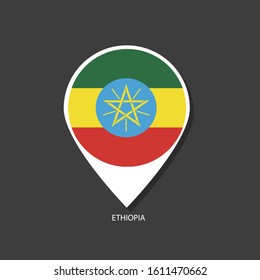Ethiopia flag Vector marker with flags.