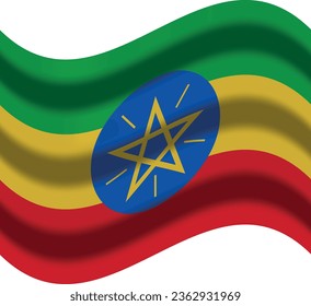bandera de etiopía con icono del viento