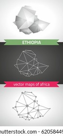 Ethiopia graphic vector maps of Ethiopia, polygonal, grey, mosaic, triangle illustrations