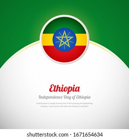 Ethiopia happy independence day with elegant colorful country flag background