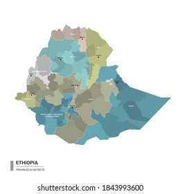 Ethiopia Administrative Regions Map Ethiopia Higt Detailed Map Subdivisions Administrative Stock Vector  (Royalty Free) 1843993600 | Shutterstock