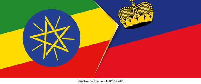 Banderas de Etiopía y Liechtenstein, dos banderas vectoriales símbolo de relación o enfrentamiento.