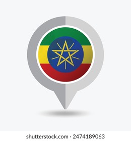 Ethiopia Location Pin Icon Vector Illustration