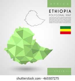 Ethiopia : Low Poly Map : Vector Illustration
