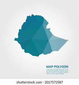 Ethiopia Map Abstract geometric rumpled triangular low poly style gradient graphic on white background