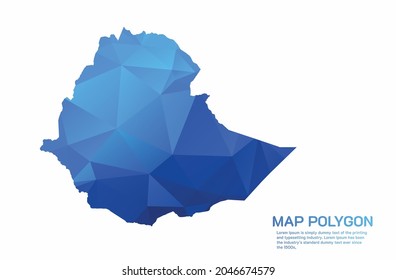 Ethiopia Map Abstract geometric rumpled triangular low poly style gradient graphic on white background