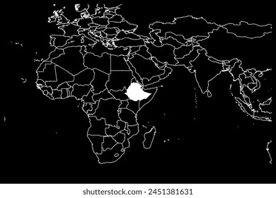 Ethiopia map africa black background