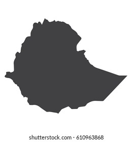 Ethiopia map in black on a white background. Vector illustration