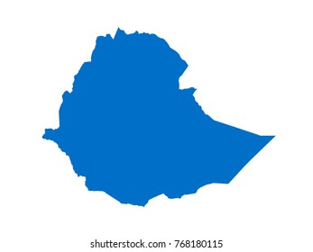 Ethiopia map Blue vector isolated on white background