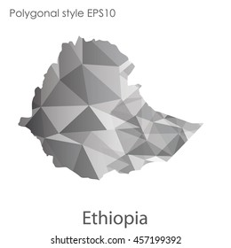 Ethiopia map in geometric polygonal style. Abstract gems triangle,modern design background. Vector illustration EPS10