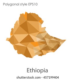 Ethiopia map in geometric polygonal style. Abstract gems triangle,modern design background. Vector illustration EPS10