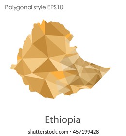 Ethiopia map in geometric polygonal style. Abstract gems triangle,modern design background. Vector illustration EPS10