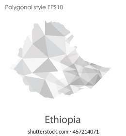 Ethiopia map in geometric polygonal style. Abstract gems triangle,modern design background. Vector illustration EPS10