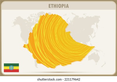 ETHIOPIA map graphic design, Vector.