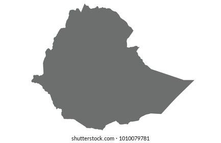 Ethiopia map gray color