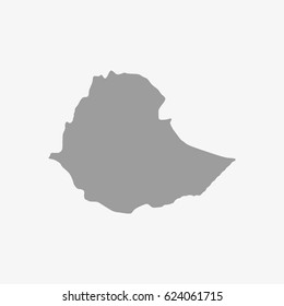 Ethiopia map in gray on a white background