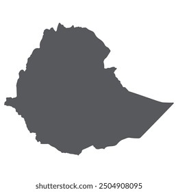 Ethiopia map. Map of Ethiopia in grey color