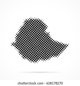 Ethiopia map in halftone. Dotted illustration isolated on a white background.
Vector illustration.