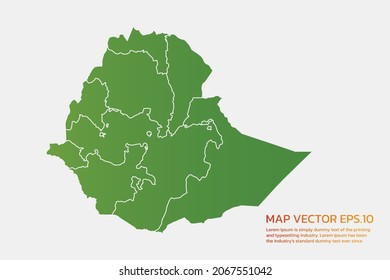 Ethiopia map High Detailed green color. on white background. Abstract design vector illustration eps 10