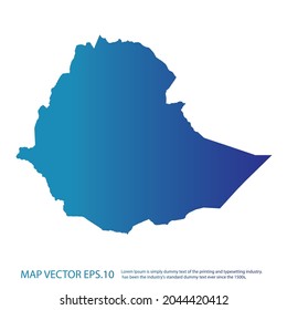 Ethiopia map , infographic style , blue gradient color , on white background with Map World. Wire frame 3D mesh ,