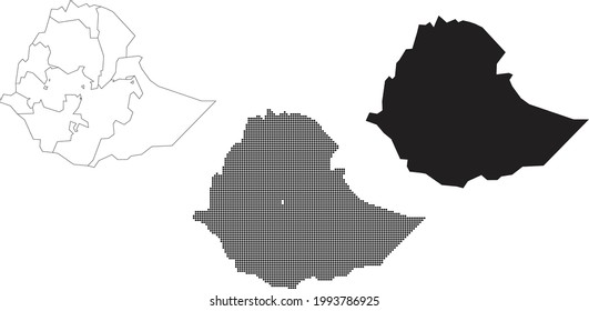 Ethiopia map isolated on a white background.
