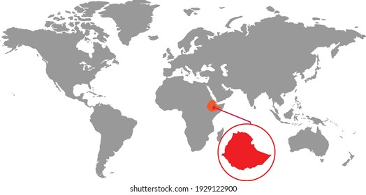 
Ethiopia map. Isolated world map. Isolated on white background. Vector illustration.