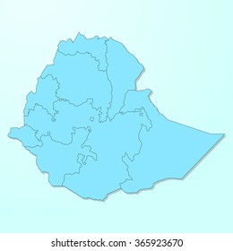 Ethiopia map on blue degraded background vector