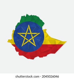 Ethiopia map in polygonal style on white background. Vector illustration eps 10.