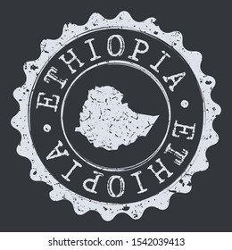 Ethiopia Map Seal. Silhouette Postal Passport Stamp. Round Vector Icon Postmark.