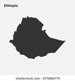 Ethiopia map silhouette. Vector illustration.