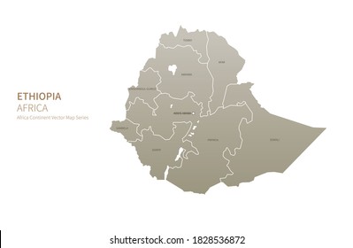 Ethiopia map. vector map of african countries.