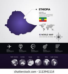 Ethiopia Map vector illustration